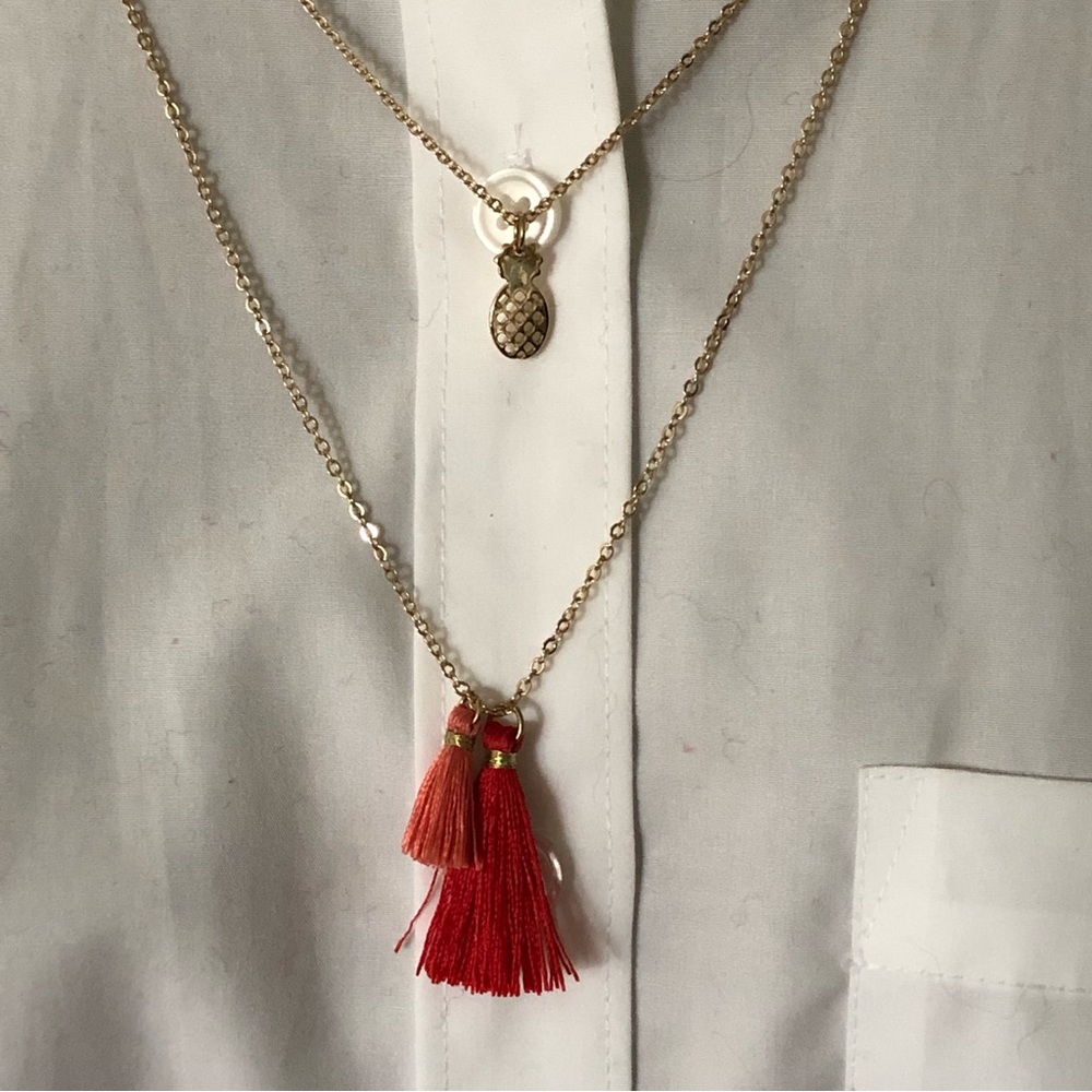 Double Strand Chain Necklace - Picture 4 of 8